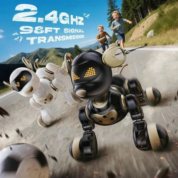 Ruko 18011 Robot Köpek Oyuncağı - Siyah & Gold - 2