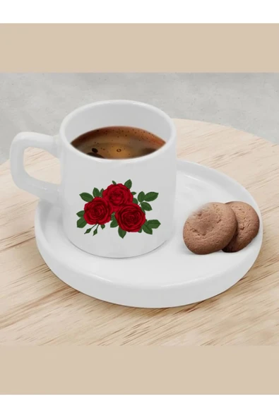 Türk Kahvesi Fincanı Çiçekli Fincan ürün görseli