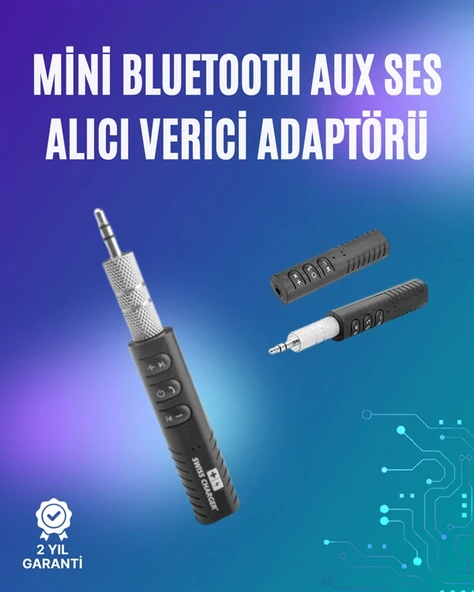 Mini Bluetooth Müzik Alıcısı | Ev & Araç Stereo Sistemlerine Kablosuz Bağlantı ürün görseli 1