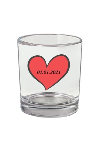 Tarih Yazılı Viski Bardağı - Tarihli Bardak - Kişiye Özel Viski Bardak ürün görseli