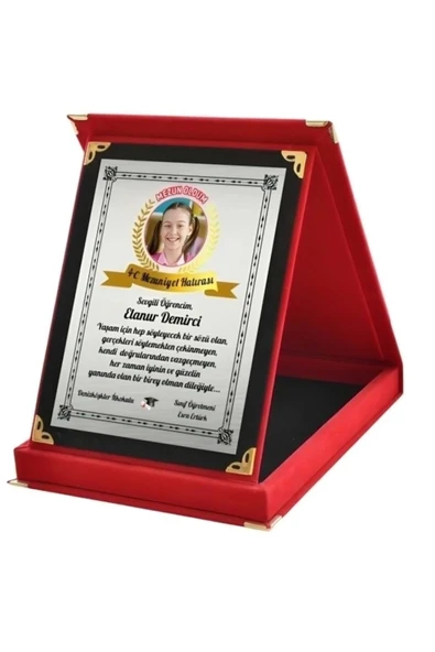 Kişiye Özel Mezuniyet Plaketi - Resimli Öğrenci Plaketi - Fotoğraflı Plaket ( Büyük Boy ) ürün görseli