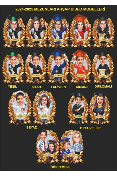 Kişiye Özel Mezuniyet Biblosu - Karikatür Mezuniyet Biblosu - Öğrenci Biblosu - Resim 7