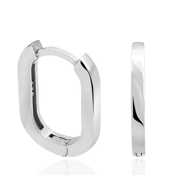 Gümüş Taşsız J Kadın Küpe ürün görseli 1