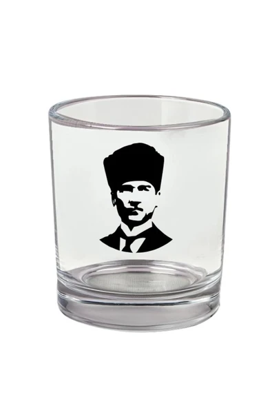 Atatürk Baskılı Viski Bardağı - Atatürklü Bardak ürün görseli