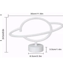 Neon Işıklı Satürn Lamba Pil+Usb - Resim 2