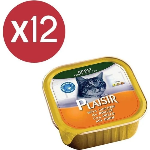 Plaisir Pate Tavuklu Kedi Konservesi 12X100 gr
