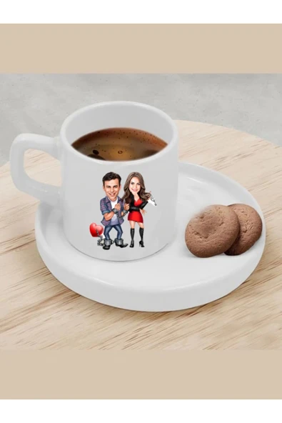 Kişiye Özel Türk Kahvesi Fincanı Karikatür Sevgili Fincanı 3 ürün görseli