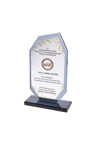Öğretmene Plaket - Kişiye Özel Plaket - Cam Plaket - Kristal Plaket ürün görseli