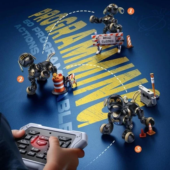 Ruko 18011 Robot Köpek Oyuncağı - Siyah & Gold - 6