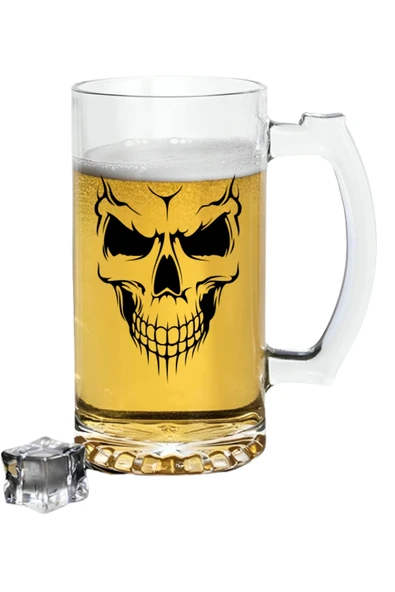 Kuru Kafa Baskılı Bira Bardağı - Bira Bardak ürün görseli