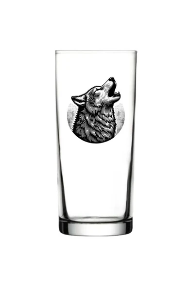 Kurt Baskılı Rakı Bardağı - Kurtlu Rakı Bardağı ürün görseli
