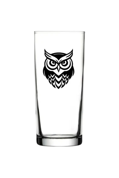 Baykuş Baskılı Rakı Bardağı - Baykuşlu Rakı Bardağı ürün görseli