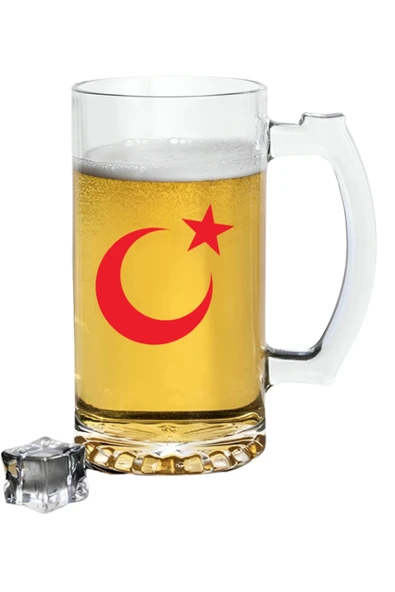 Ay Yıldız Baskılı Bira Bardağı - Bira Bardak ürün görseli