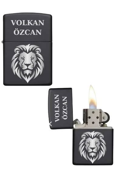 Kişiye Özel Aslanlı Metal Çakmak ürün görseli