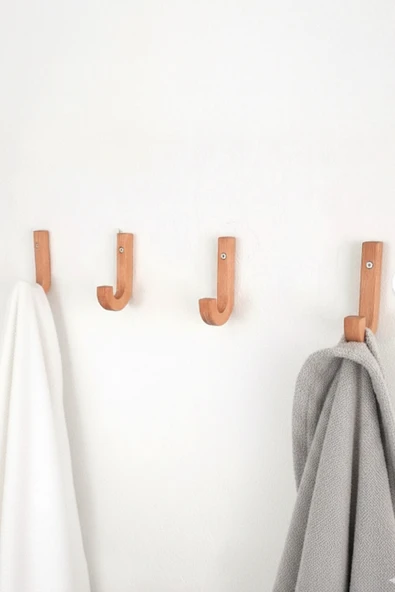 2’li Doğal Ahşap Duvar Askısı – Kayın Ağacı Kanca Askı | Dekoratif & Dayanıklı Tasarım ürün görseli 1