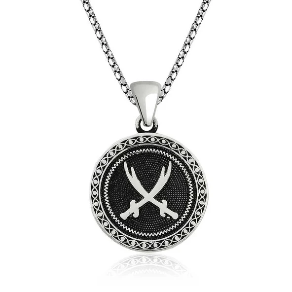 ​Gümüş Zülfikar Kılıcı Desenli Kolye ürün görseli 1