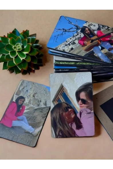 Kişiye Özel Magnet - Dikdörtgen Magnet - Ahşap Magnet ( 10 Adet ) - Resim 2