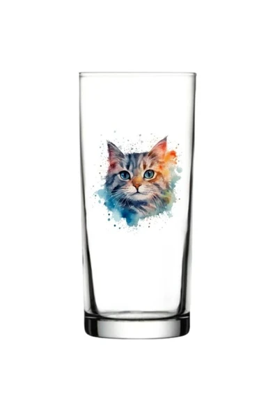Kedi Baskılı Rakı Bardağı - Kedili Rakı Bardağı ürün görseli