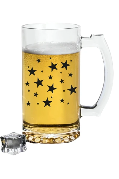 Yıldız Baskılı Bira Bardağı - Bira Bardak ürün görseli