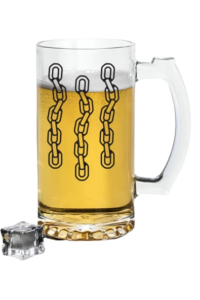 Zincir Baskılı Bira Bardağı - Bira Bardağı ürün görseli