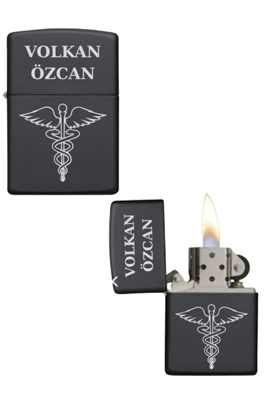 Kişiye Özel Sağlık Logolu Metal Çakmak ürün görseli