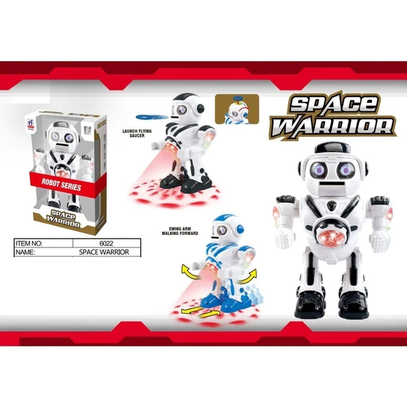 DF-6022 Işıklı ve Müzikli Disk Atan Uzay Savaşçısı Robot - Resim 3