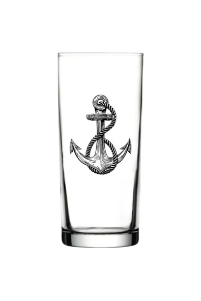 Çapa Baskılı Rakı Bardağı - Denizci Rakı Bardağı ürün görseli