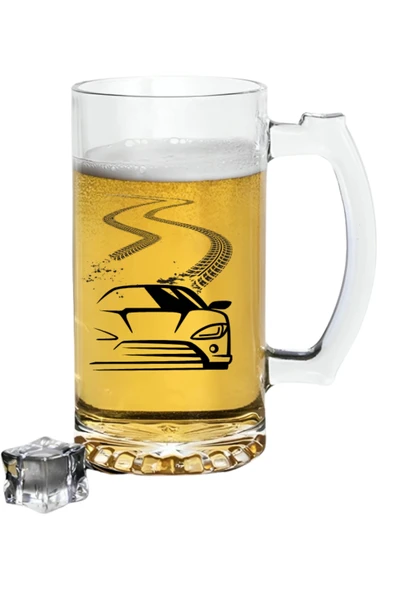 Araba Baskılı Bira Bardağı - Bira Bardak ürün görseli