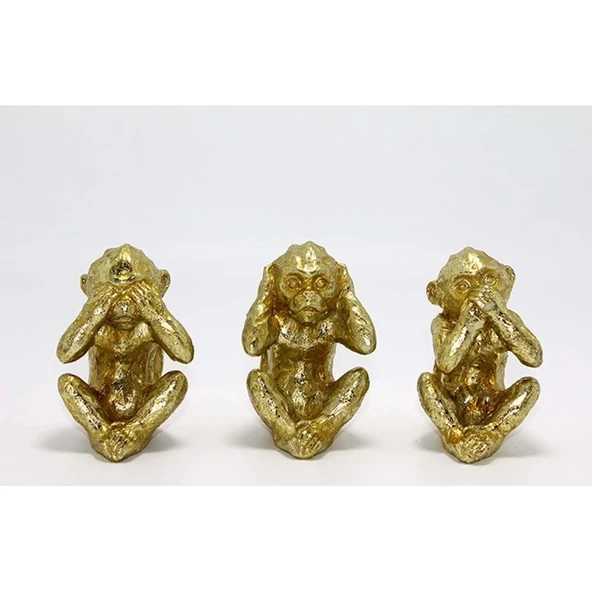 Polyester 3 Maymun Dekoratif Hediyelik ürün görseli 1