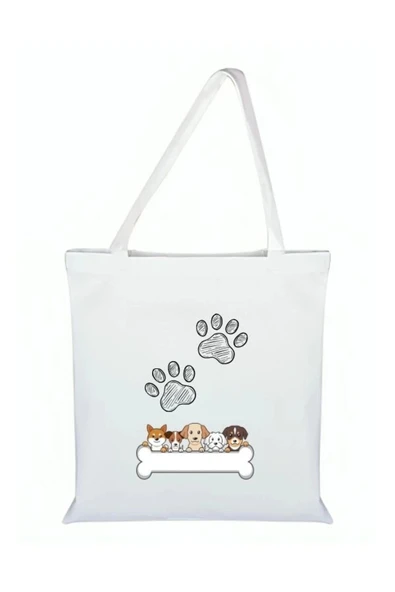 Pati Baskılı Bez Çanta - Patili Çanta ürün görseli