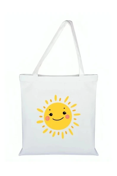 Güneş Baskılı Bez Çanta - Güneşli Çanta ürün görseli