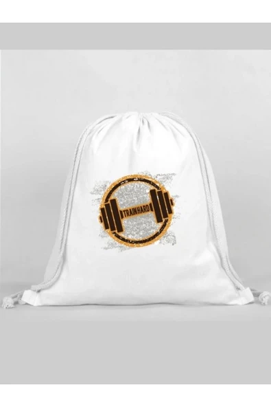 Dambıl Baskılı Sırt Çantası - İp Büzgülü Spor Çanta ürün görseli