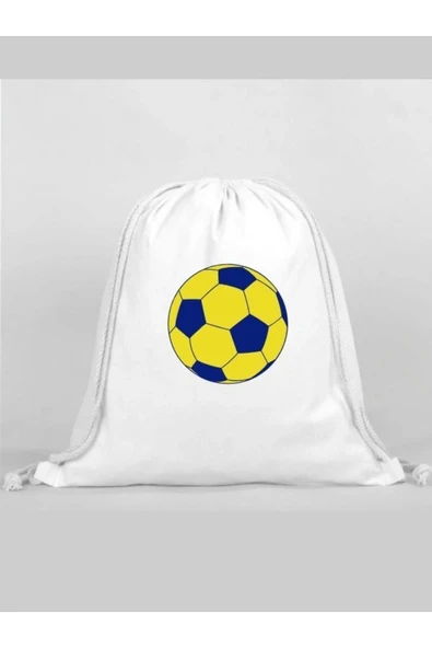 Sarı Lacivert Baskılı Sırt Çantası - İp Büzgülü Spor Çanta ürün görseli