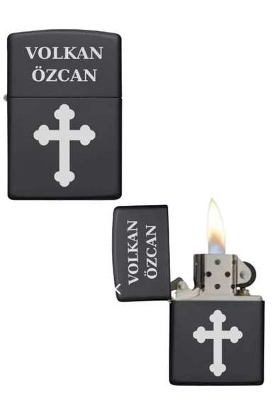 Kişiye Özel Haçlı Metal Çakmak ürün görseli