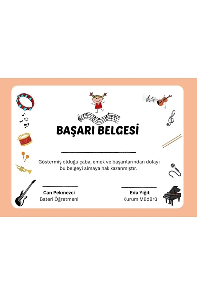 Kişiye Özel Sertifika - Mezuniyet Sertifikası - Başarı Sertifikası Kız ( 10 Adet ) ürün görseli