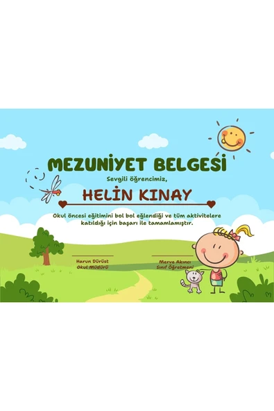 Kişiye Özel Sertifika - Mezuniyet Sertifikası - Mezuniyet Belgesi ( 10 Adet ) Doğa ürün görseli