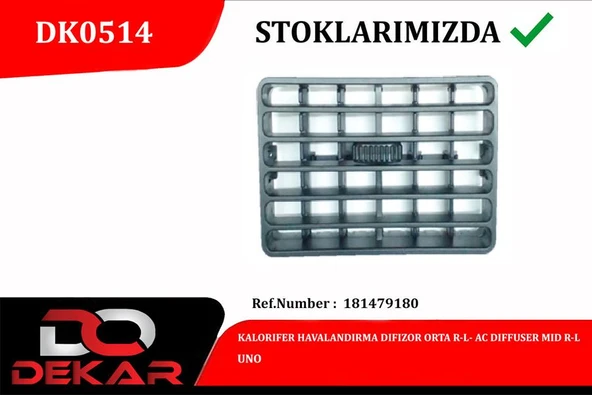 KALORIFER HAVALANDIRMA DIFIZOR ORTA R-L UNO 181479180 ürün görseli