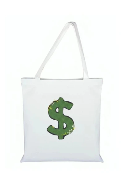 Dolar Baskılı Bez Çanta - Dolarlı Çanta ürün görseli