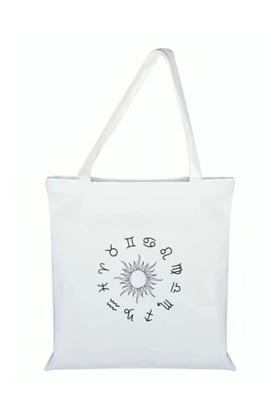 Burçlar Baskılı Bez Çanta - Burçlu Çanta ürün görseli
