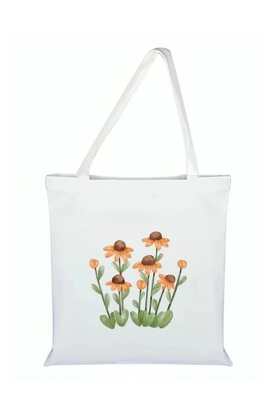 Papatya Baskılı Bez Çanta - Papatyalı Çanta ürün görseli