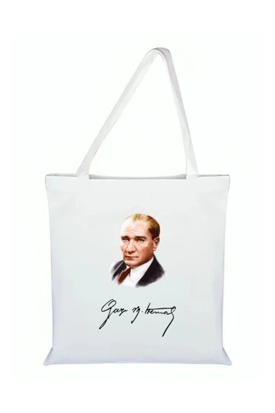 Atatürk Resimli Bez Çanta - Atatürklü Çanta ürün görseli