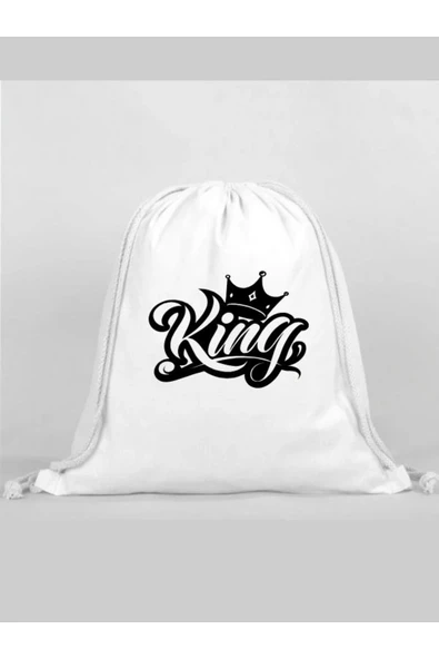 King Baskılı Sırt Çantası - İp Büzgülü Spor Çanta ürün görseli