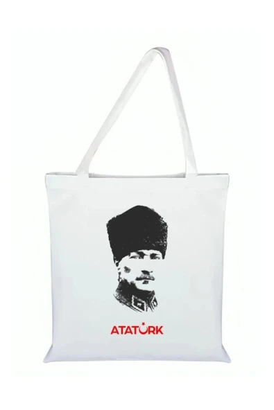 Atatürk Model Bez Çanta - Atatürklü Çanta ürün görseli