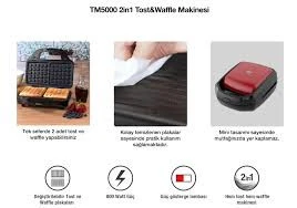 FAKİR TM 5000 2 IN 1 Tost & Waffle Makinesi Rosie - Resim 4