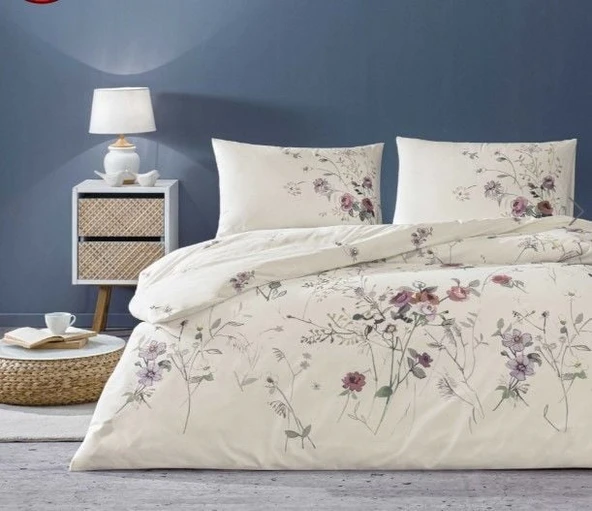 Çift Kişilik Ranforce Nevresim Takımı Kiara Ekru - Resim 4