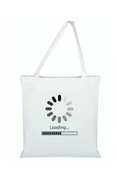 Yükleniyor Baskılı Bez Çanta - Loading Baskılı Çanta ürün görseli