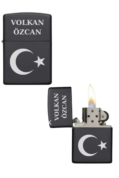 Kişiye Özel Ay Yıldızlı Metal Çakmak ürün görseli