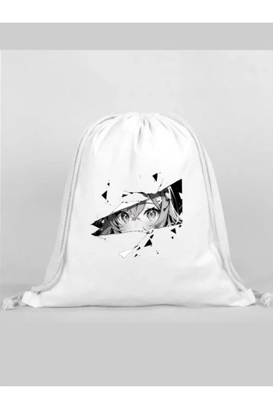 Anomi Baskılı Sırt Çantası - İp Büzgülü Spor Çanta ürün görseli