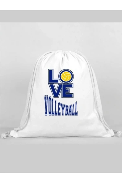Voleybol Baskılı Sırt Çantası - İp Büzgülü Spor Çanta ürün görseli