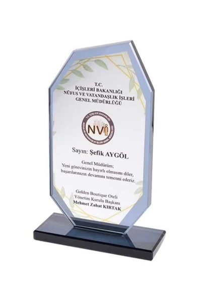 Özcan Tasarım Öğretmene Plaket - Kişiye Özel Plaket - Cam Plaket - Kristal Plaket ürün görseli